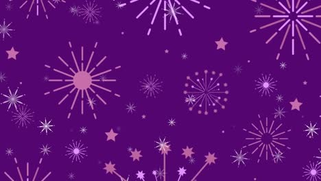 Animation-of-pow-text-over-retro-speech-bubble-and-purple-star-pattern