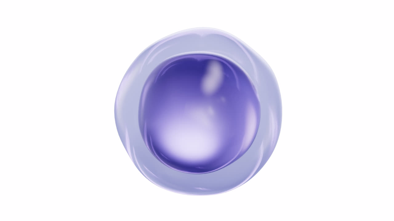 투명한 화장품 액체 공의 루프 애니메이션 (알파, 3d 렌더링)