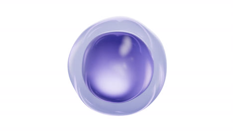 animación en bucle de una bola líquida de cosméticos transparentes en alfa, renderización en 3d.