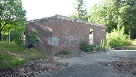 abandoned brick building with graffiti