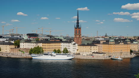 beautiful view on the city of stockholm - the capital of sweden 4k video