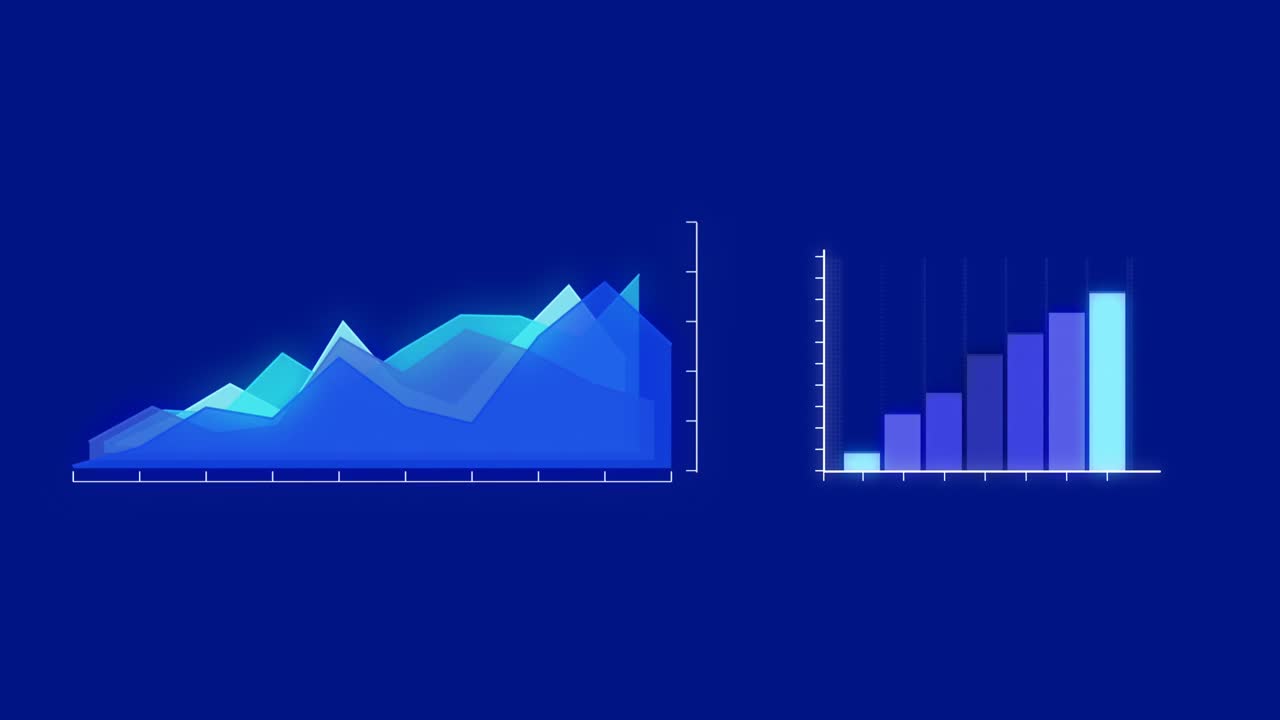 vídeo de la interfaz digital y el procesamiento de datos sobre un fondo oscuro