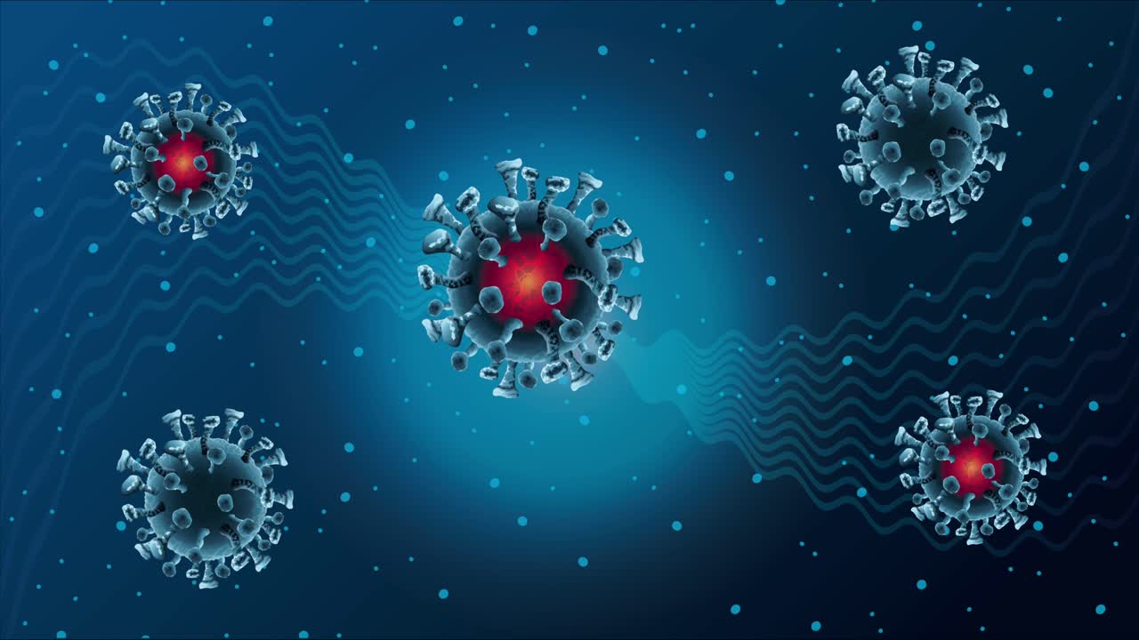 covid19 pandemic particles pattern animated