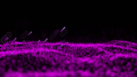 animación de senderos de luz púrpura con malla brillante púrpura sobre fondo negro