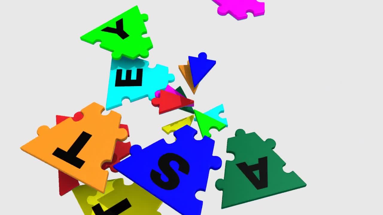 el rompecabezas de estrategia 3d se mueve hacia un espacio en blanco