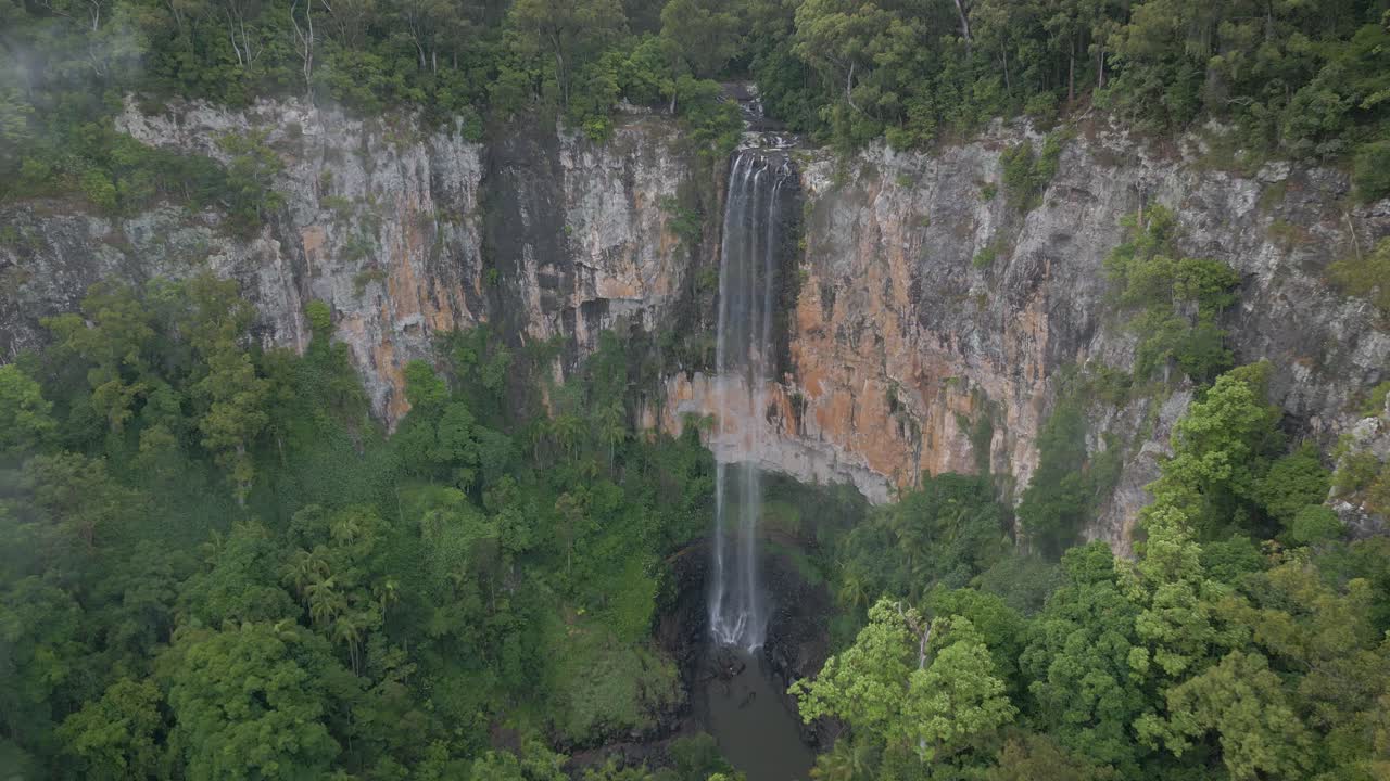 vista de las cataratas purling brook en el parque nacional springbrook, interior de la costa dorada, queensland, australia