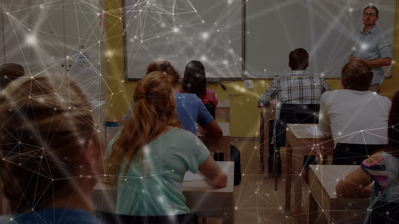 animación de la red de conexiones entre maestros y estudiantes varones