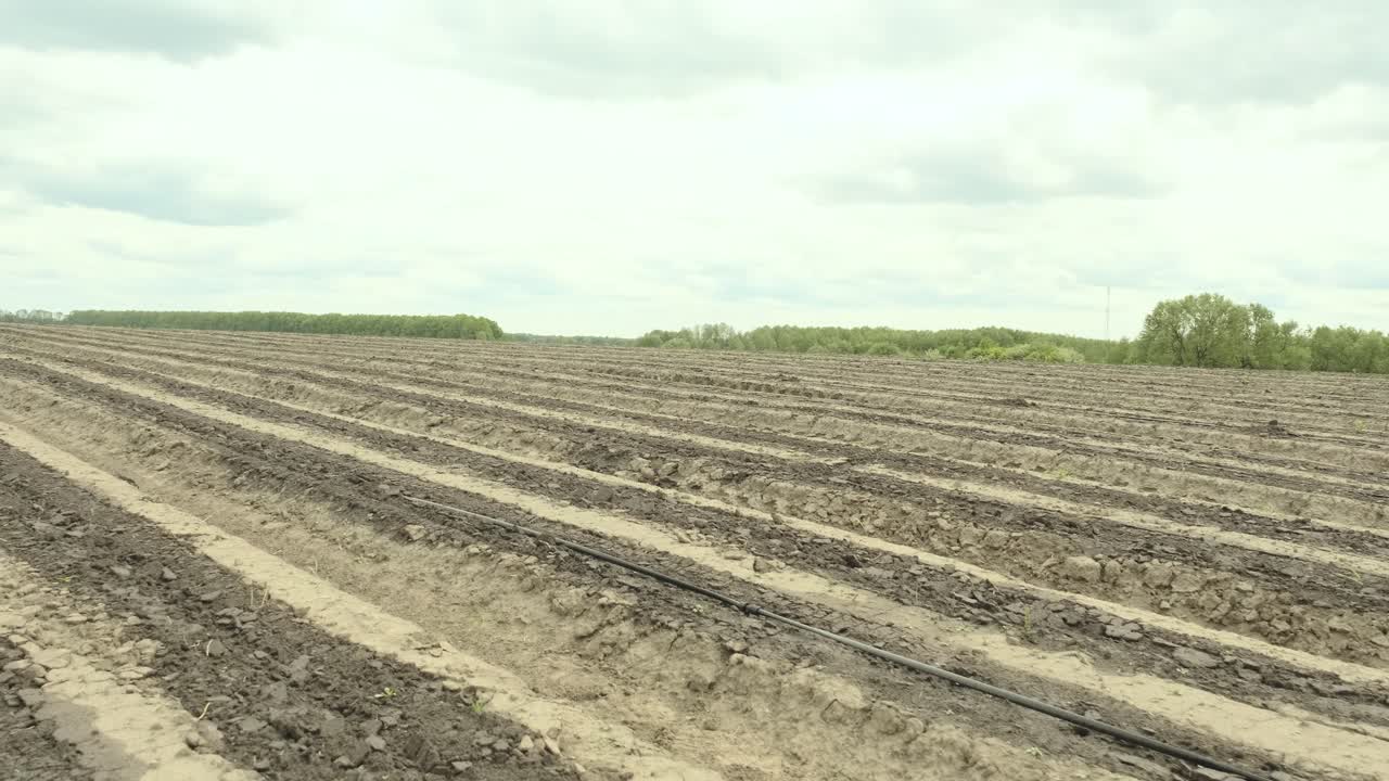 sistema de riego de agua en un campo