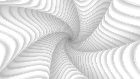 túnel retorcido abstracto construido con forma de estrella redondeada movimiento infinito a través de corredor espiral estructura de luz lisa blanca bucle 4k uhd