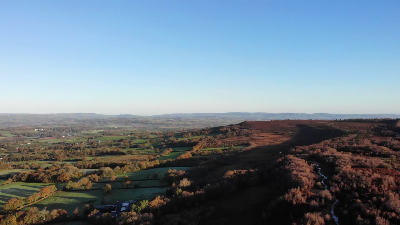 Aerial View of Autumnal Countryside Landscape
