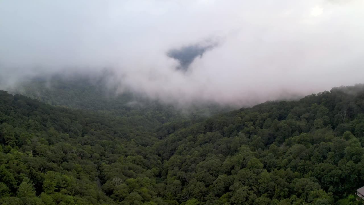 노스 캐롤라이나 주 부네 노스 캐롤라이나 분 바위 근처의 안개와 구름