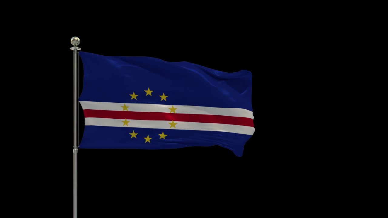 케이프 베르데 (cape verde) 는 기둥 위에 국기를 흔들고 있는 다양한 발입니다.