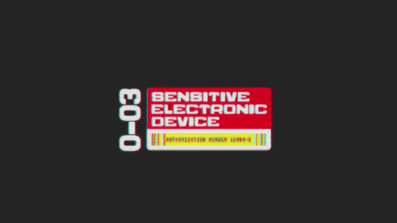 Avviso di autorizzazione per dispositivo elettronico sensibile, pixelato e in stile retrò