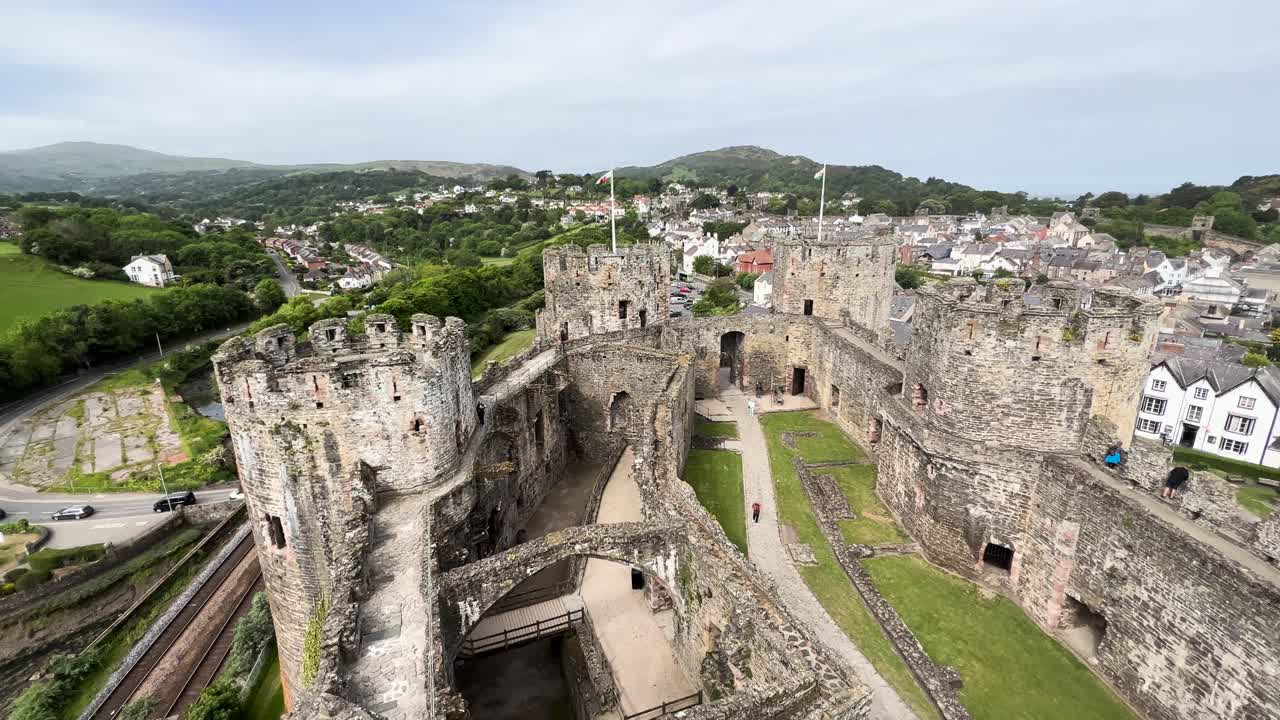Wales Conwy Castle Panorama Viewpoint