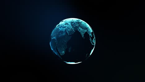 globo terrestre con mapa nocturno transparente de la tierra gira lentamente alrededor de su eje
