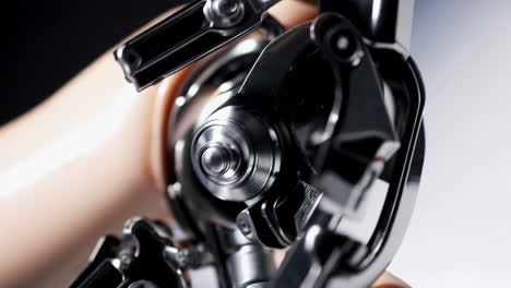 close-up of a robotic arm