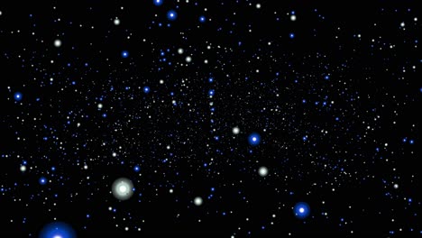 vast star field with blue and white stars on a dark space background. loopable 4k