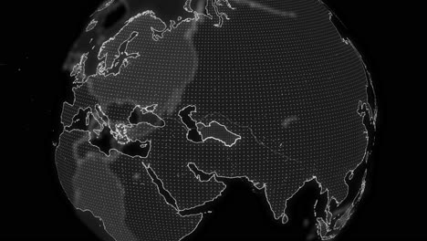 Turkmenistan-Country-alpha-for-editing-Data-analysis-Technology-Globe-rotating,-Cinematic-video-showcases-a-digital-globe-rotating,-zooming-in-on-Turkmenistan-country-alpha-for-editing-template