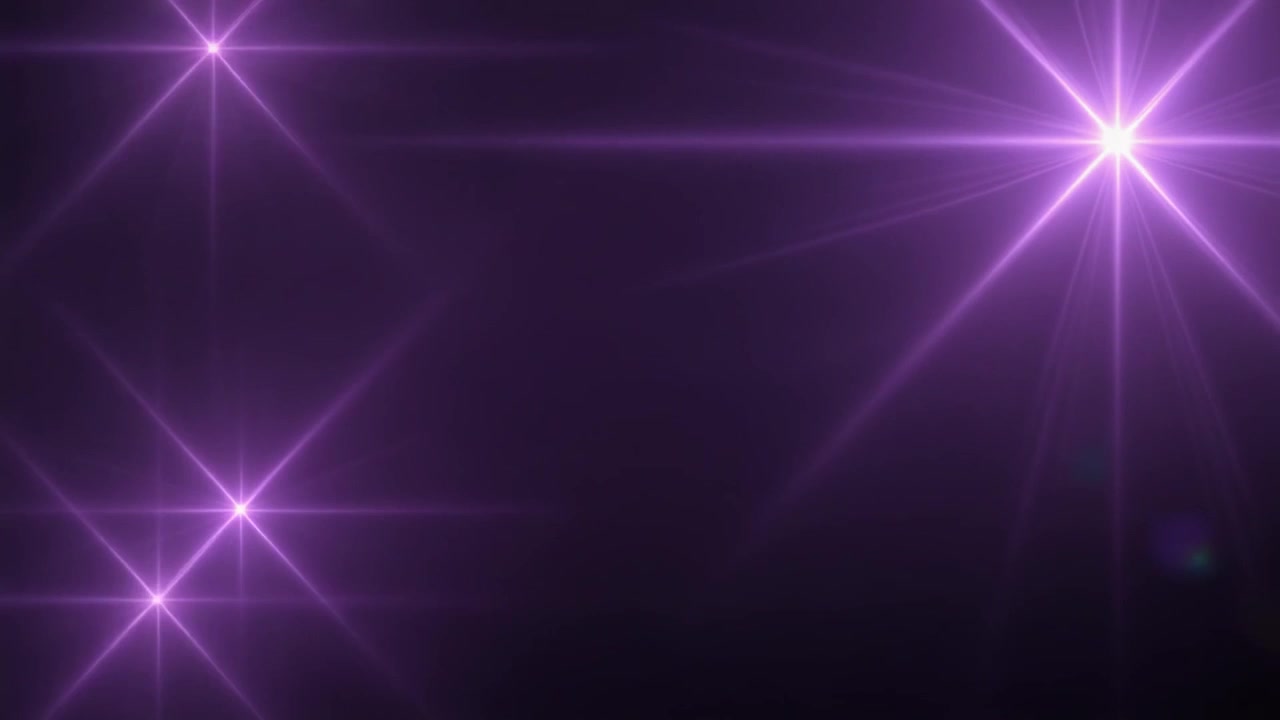 Effetti di luce flare viola astratti su sfondo nero.