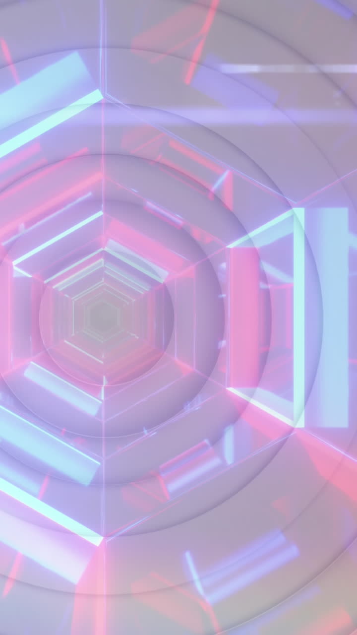 디지털 터널 위의  ⁇ 색 원의 애니메이션