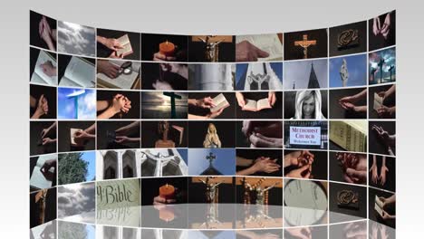 montaje de imágenes religiosas