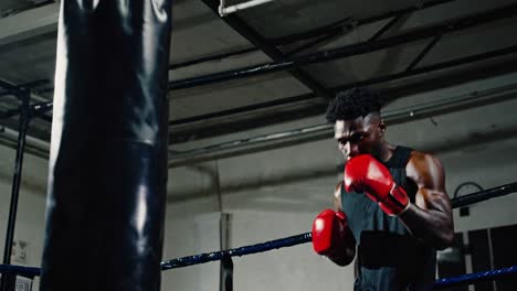 man boxing training in gym