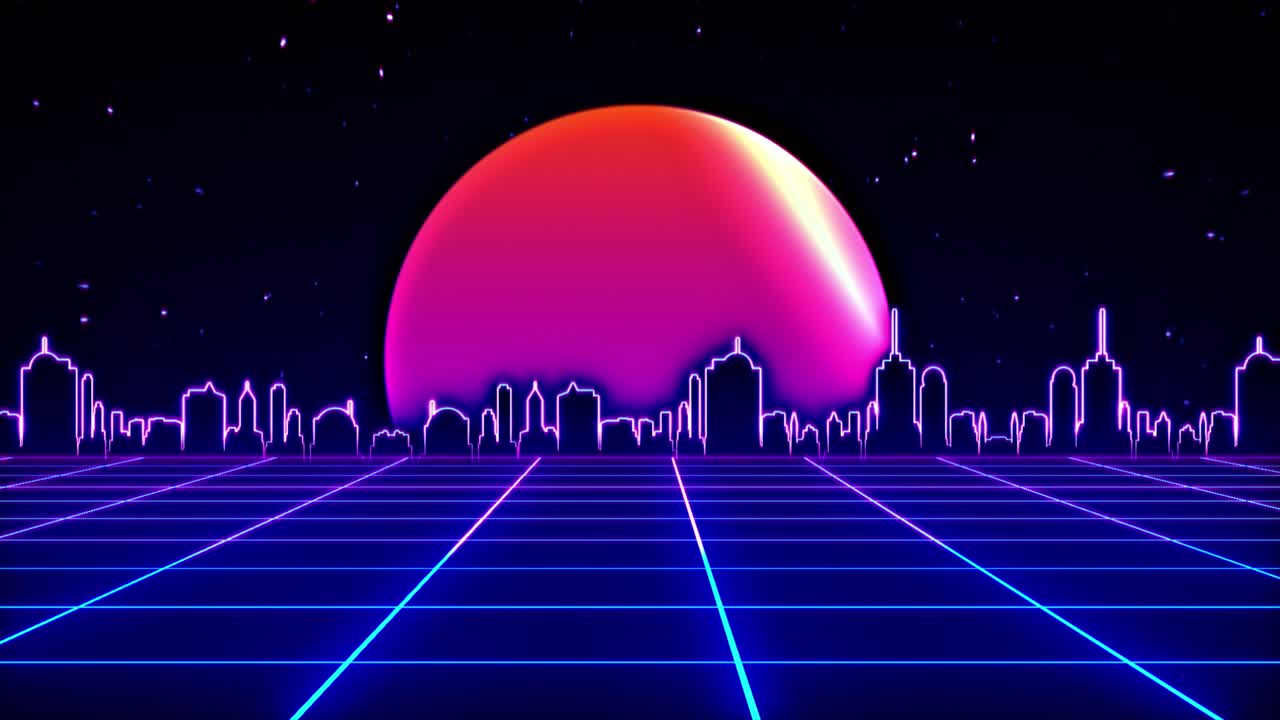 Retro Futuristic Cyberpunk Cityscape