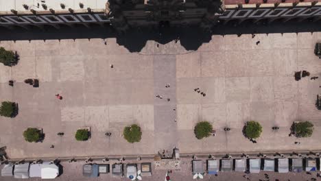 top view flyover, basilica of our lady of zapopan cathedral and square, mexico