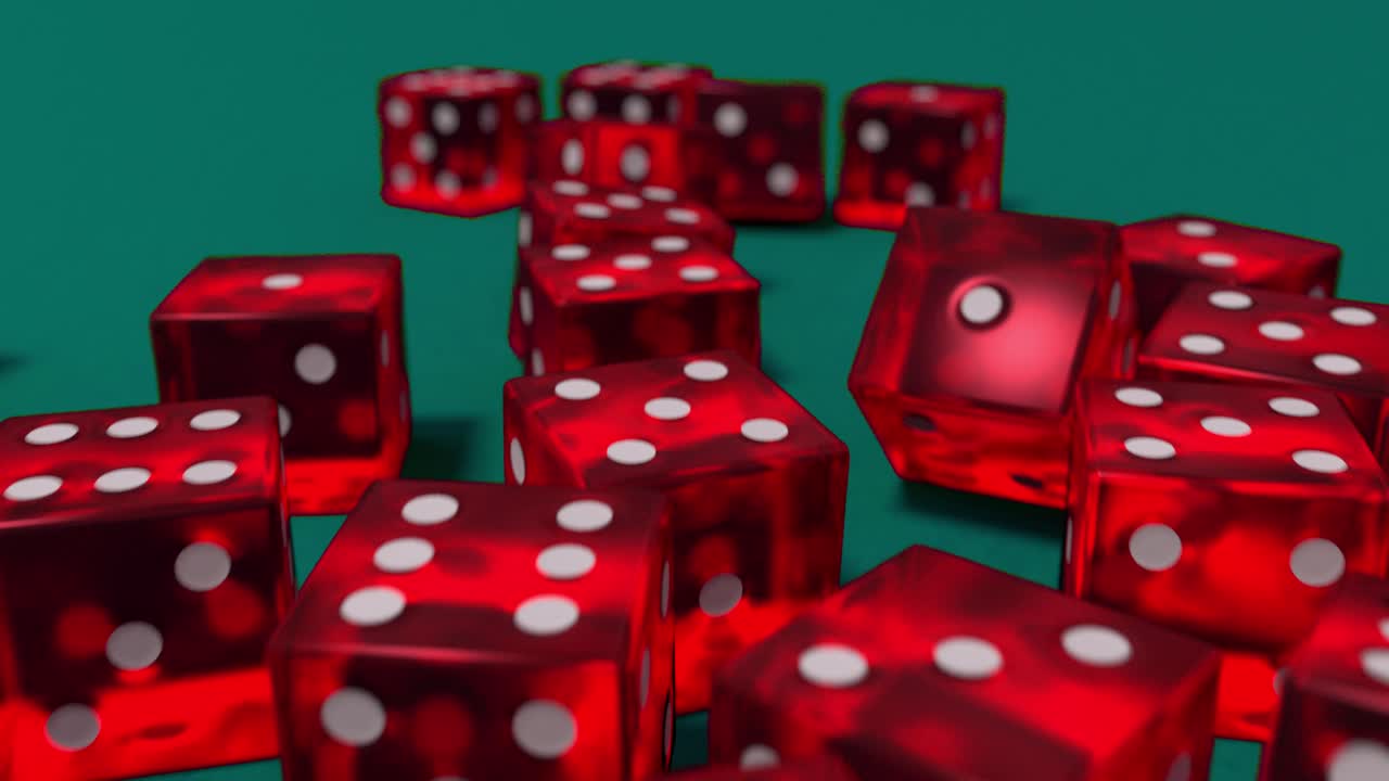 rolling dice cámara lenta de primer plano dof casino juego de azar juego vegas 4k