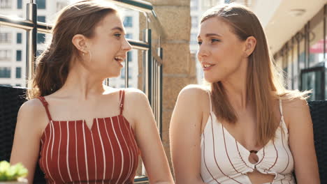 two friends enjoying a conversation outdoors