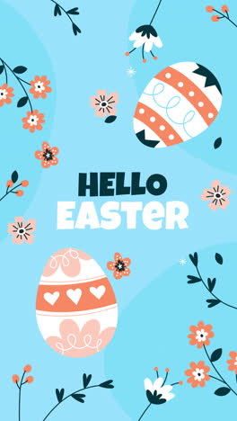 cute easter design with eggs and flowers