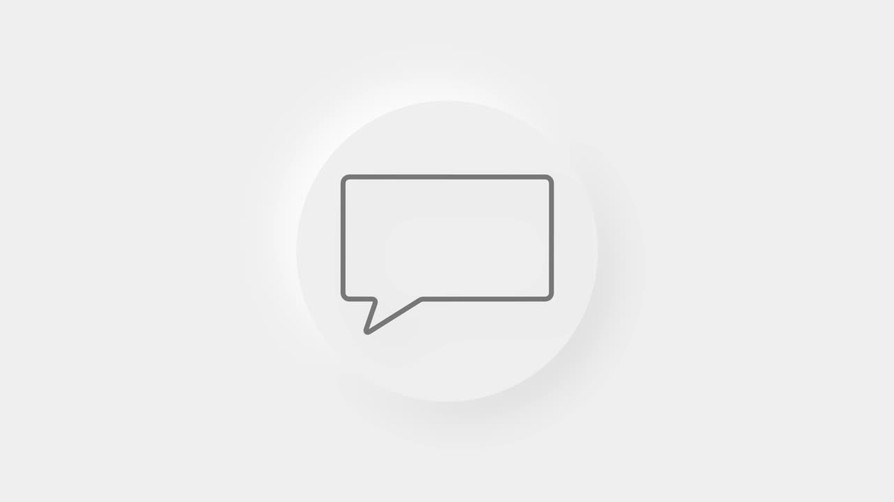 Chat, speech bubble 3d icon animation on white background. 4K
