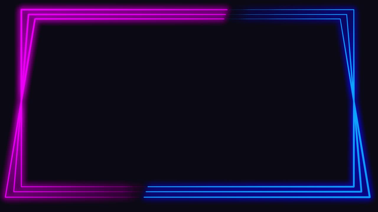 Abstract seamless background blue purple spectrum loop animation Fluorescent UV light 4k glowing neon line Abstract background web neon box template.