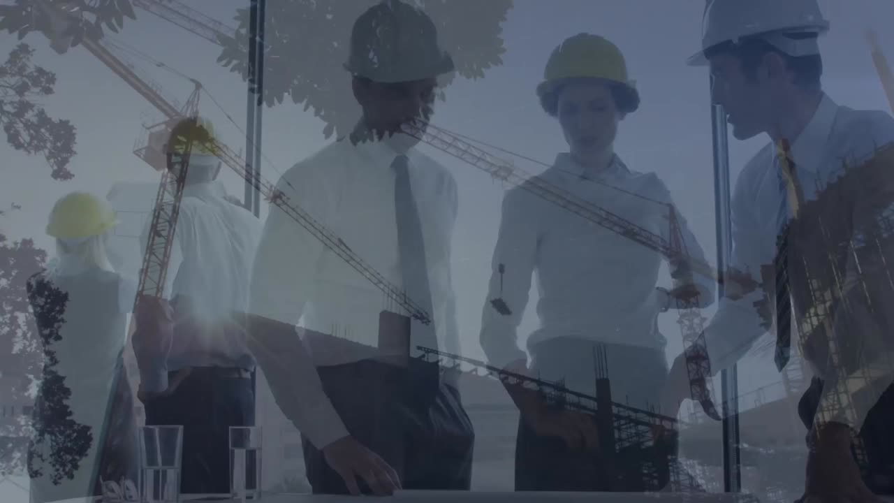 animación del procesamiento de datos digitales en un grupo de ingenieros