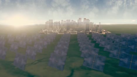 sustainable city with renewable energy sources