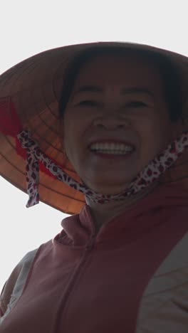 woman in a traditional asian hat
