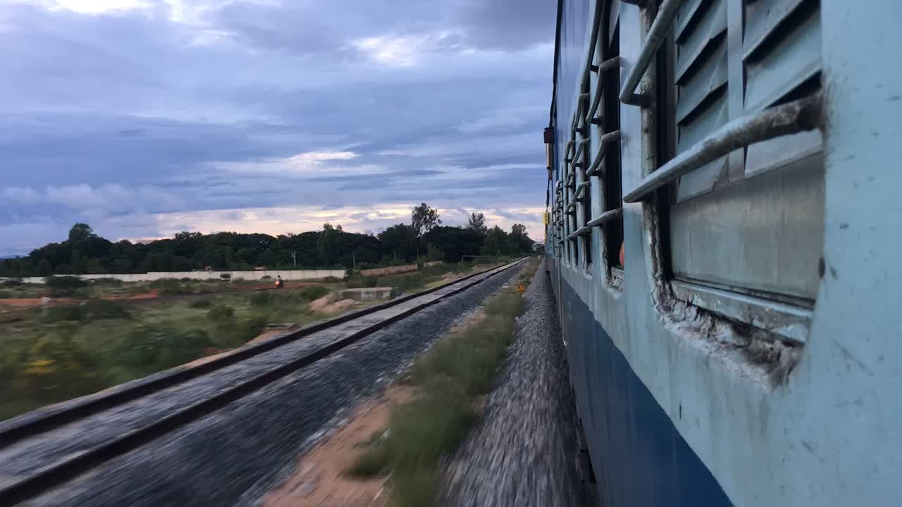 Train Journey Through Indian Countryside