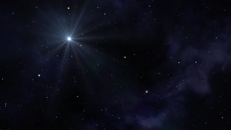 luz de estrellas brillantes y humo en el universo