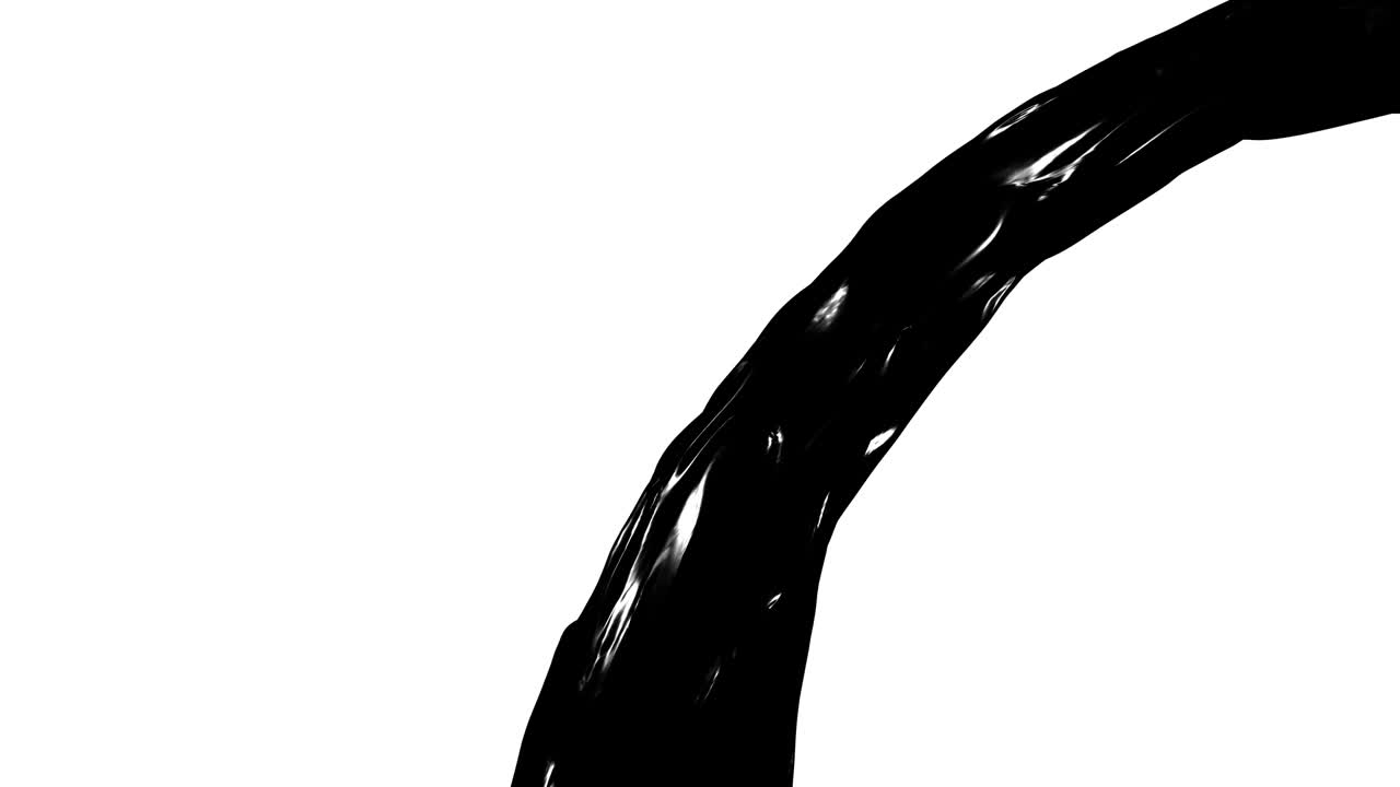 추상적인 검은 흐름, 오일 유체 텍스처, 디지털 3d 애니메이션 루프
