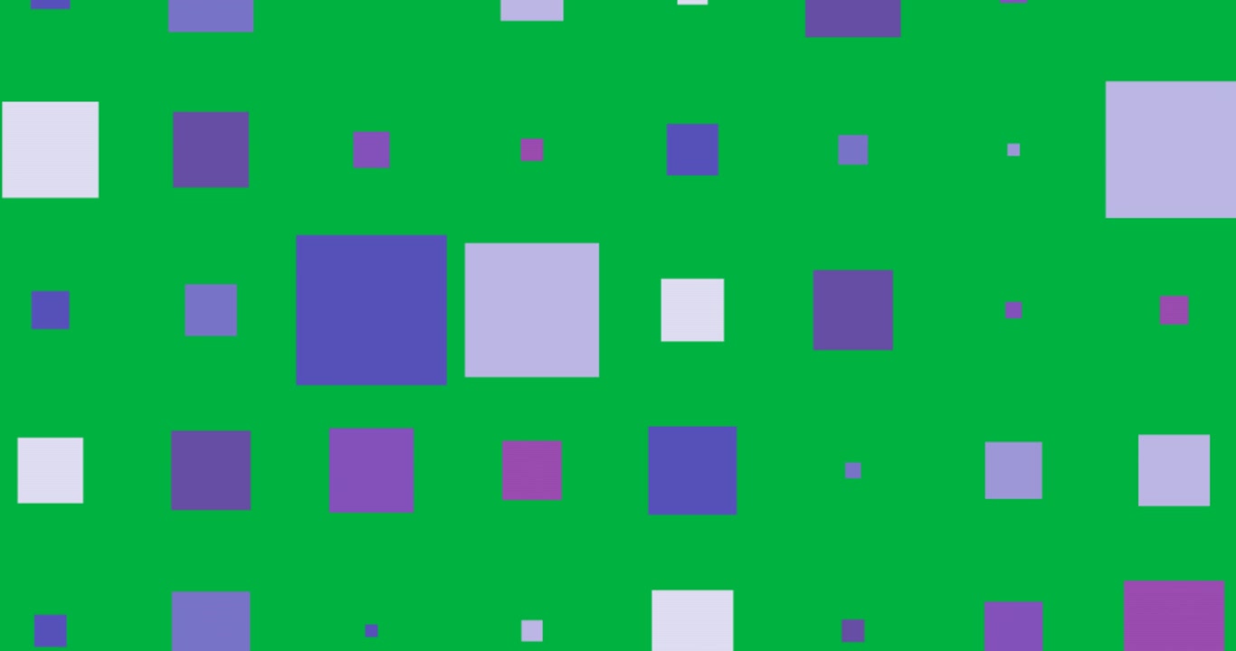 Digital animation of multiple square shapes in seamless pattern against black background