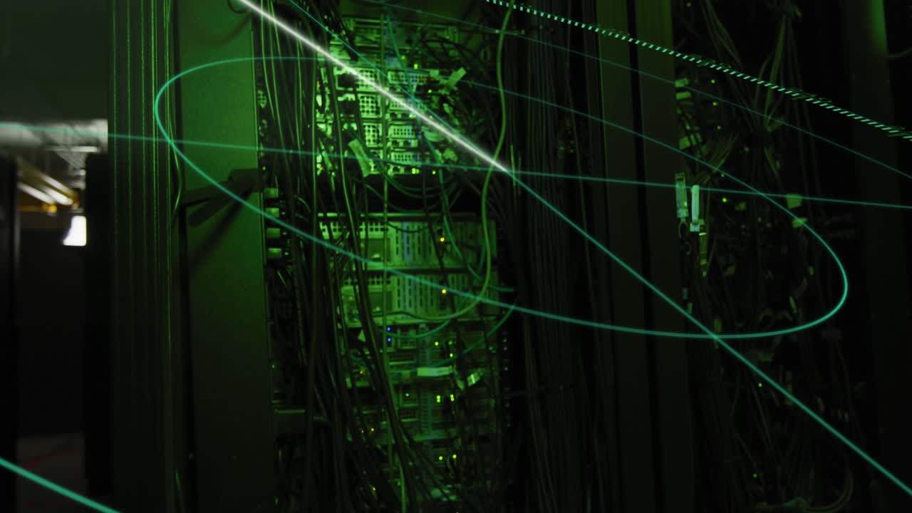 animación de escaneo de alcance contra el primer plano de un servidor de computadora