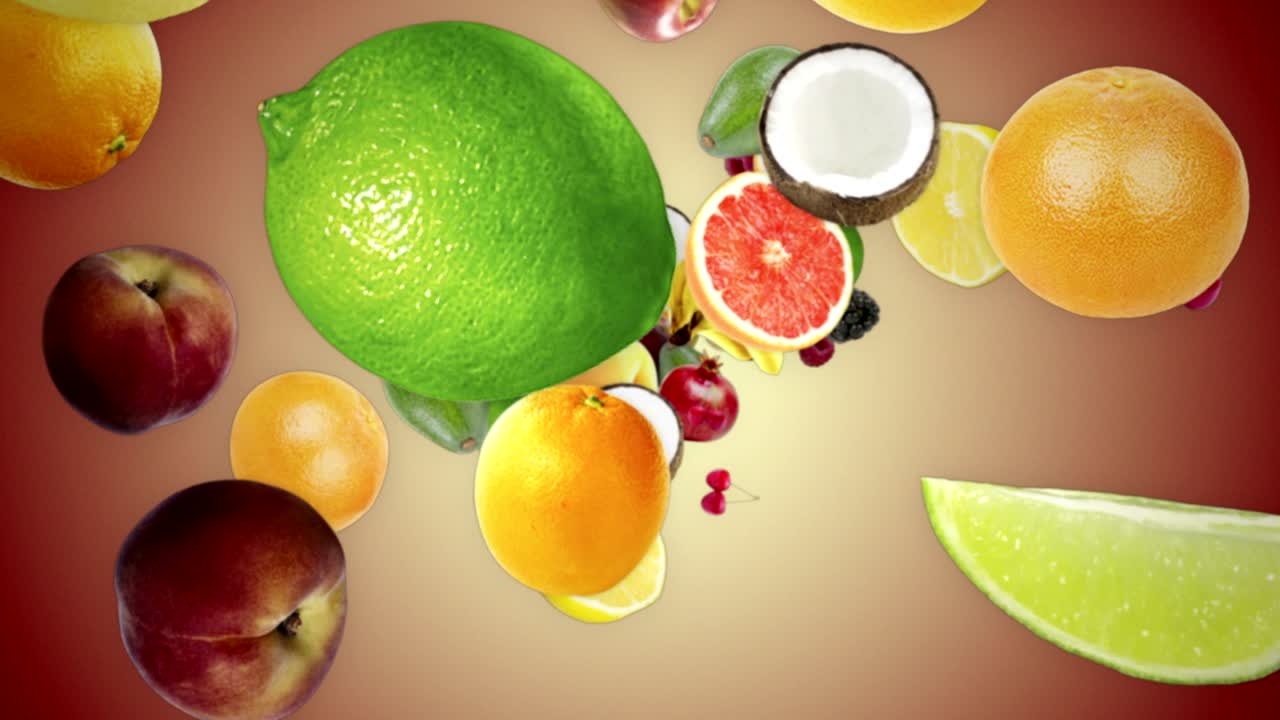 떨어지는 과일 배경, 루프, 알파 채널