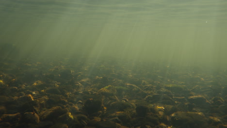sunlight through underwater riverbed