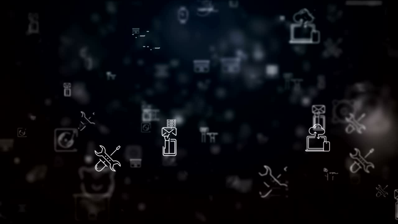 움직인 루프 기술 아이콘 배경