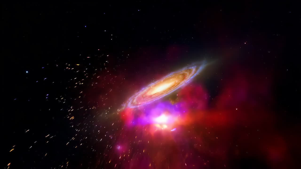 Galaxy Collision in Deep Space