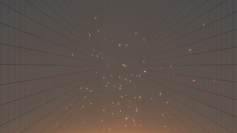 animation of lines and dots moving on brown background