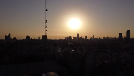 Silhouette-of-Buenos-Aires-cityscape-during-sunrise