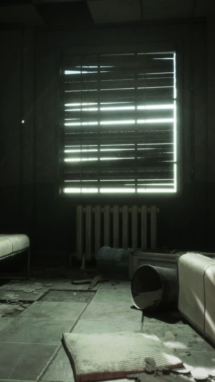 habitación de hospital abandonada