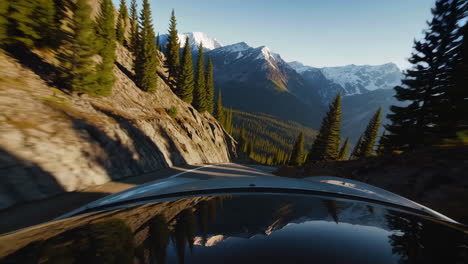 scenic drive through majestic mountains