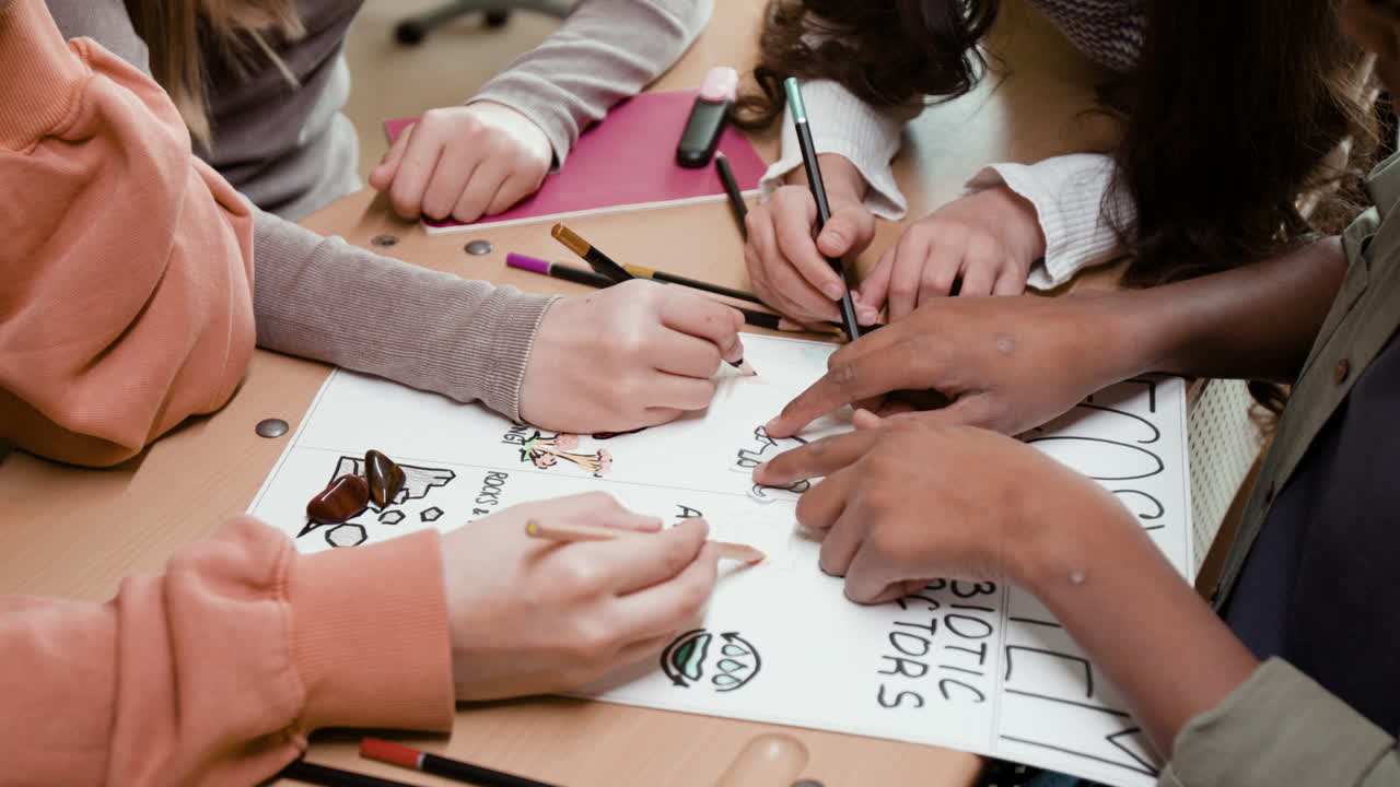 Children learning about ecology in a classroom